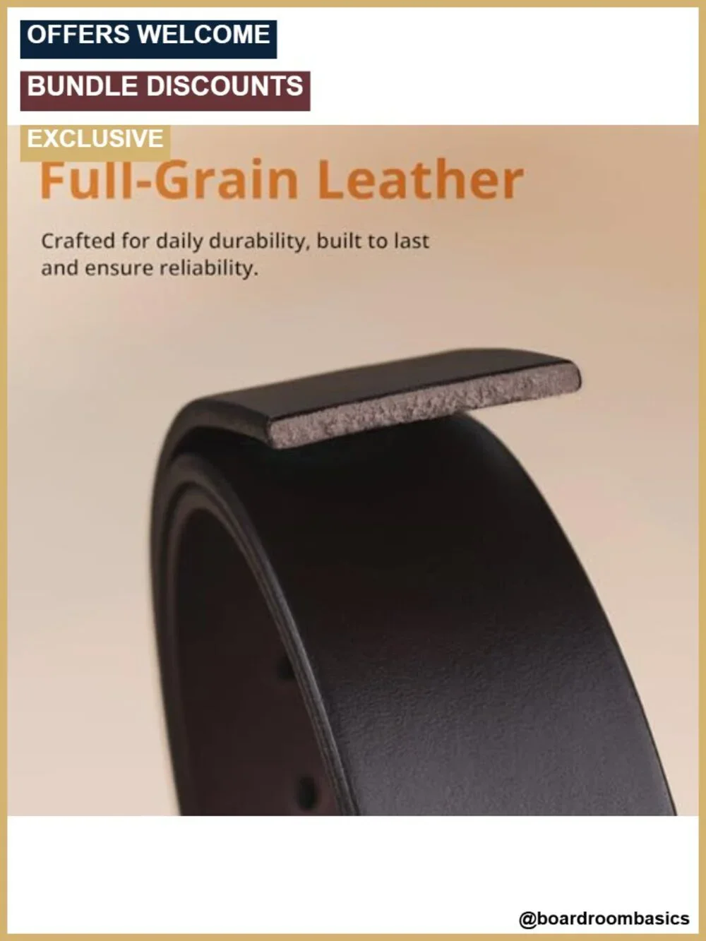 Men's Full Grain Leather Belt 1.5